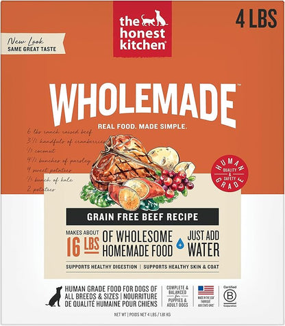 The Honest Kitchen Wholemade™ Grain Free Beef Dog Food, 4 lb Box