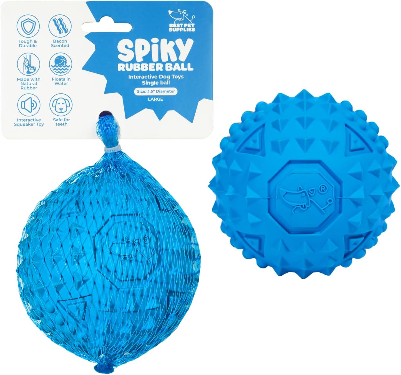 Best Pet Supplies Squeaky Dog Toys with Soft Durable Fabric for Small, Medium and Large Pets Interactive Toy for Indoor Play, Supports Active Biting and Play - Blue (L:3.5")