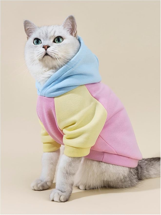 QWINEE Basic Dog Hoodie Sweatshirt Puppy Sweater Warm Cat Costumes Pet Clothes for Chihuahua Puppy Kitten Small Medium Dogs Pink X-Large