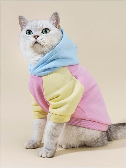 QWINEE Basic Dog Hoodie Sweatshirt Puppy Sweater Warm Cat Costumes Pet Clothes for Chihuahua Puppy Kitten Small Medium Dogs Pink X-Small