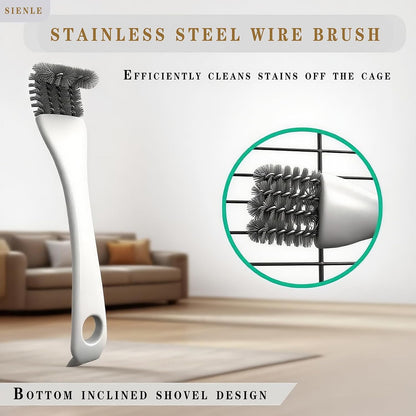 5-Piece Bird Cage Cleaning Brush Tool Set, Bird Cage Cleaner, Pet Cage Cleaning Kit, Suitable for Bird Cages, Rabbit Cages, Hamster Cages, Parrot Cages, and Other Small Pet Cage Accessories