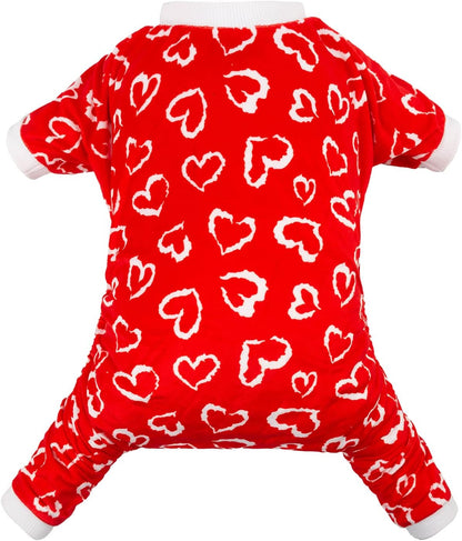 CuteBone Small Dogs Valentines Outfit Soft Puppy Onesies Pjs Dog Pajamas Pet Coat Cat Apparel Comfy Doggie Jumpsuit Bodysuit for All Seasons P202L