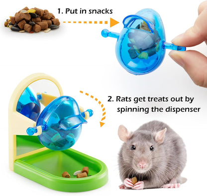 Rat Enrichment Toys, Interactive Foraging Toys For Rats, Intelligence Growth Rat Enrichment Puzzle Games, Treat Dispensing Slow Feeder for Rats Cage Toy, Bird Foraging Toy for Parakeet Conure (1Pcs)