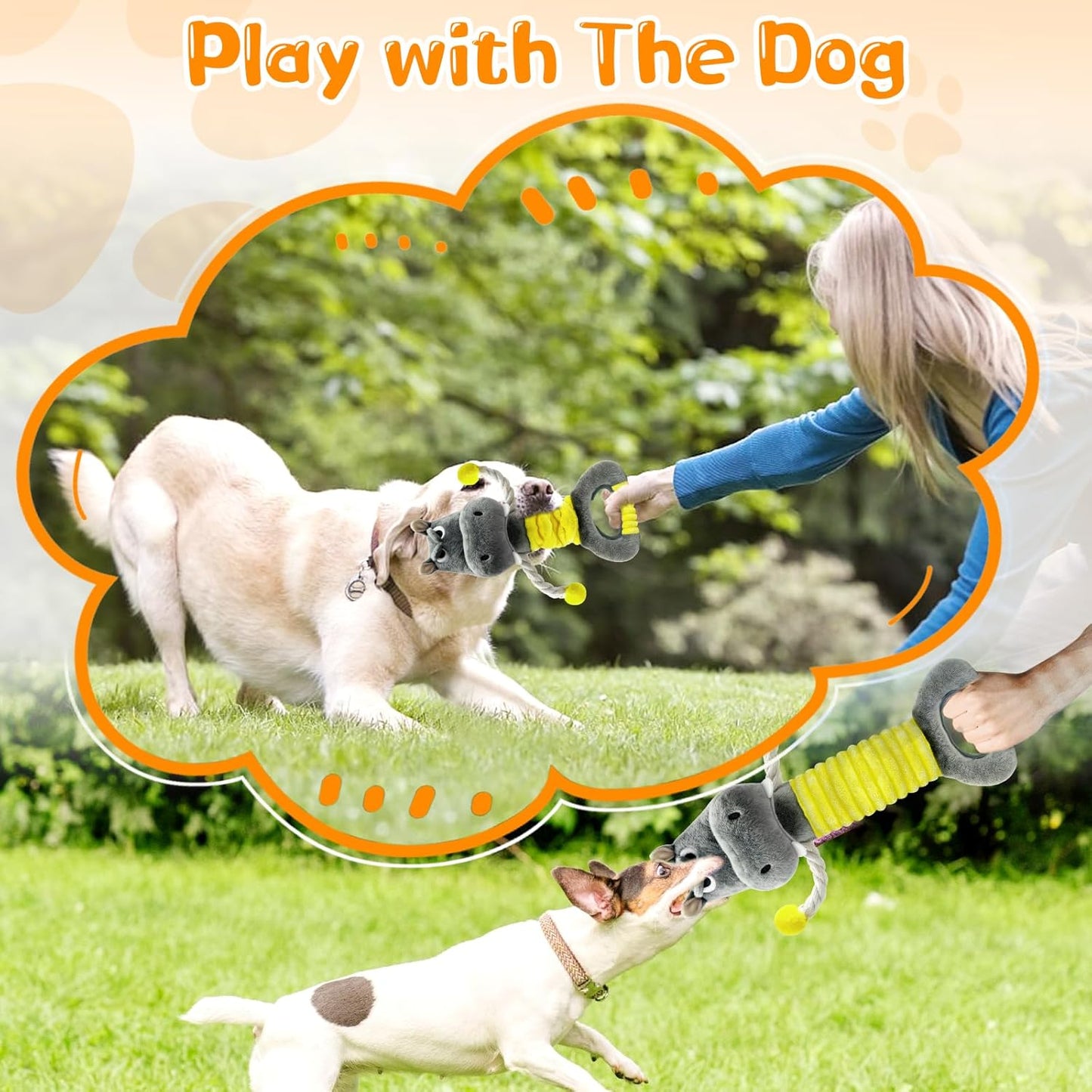 Large Squeaky Plush Dog Toys for Small, Medium, and Large Dogs Daily Companionship, Training, Tug of War Puppy Toys to Keep Them Busy