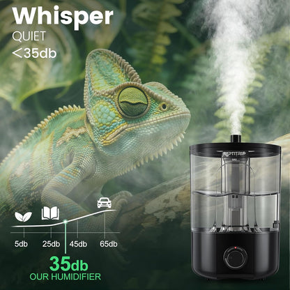 1 Gallon Reptile Humidifier Fogger for Terrariums, Adjustable Fog Volume, Ideal for Bearded Dragons, Lizards, Geckos, Snakes, Tortoises, Amphibians Humidity Increasing