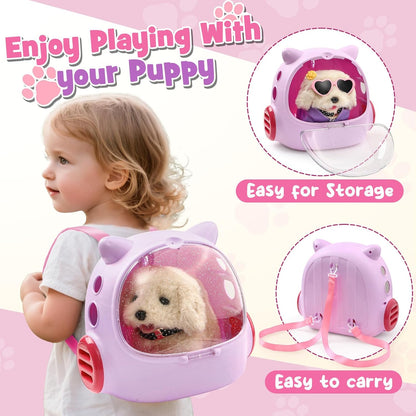 17pcs Robot Dog Toys for Girls Kids Boys 3-6, Realistic Interactive Robot Puppy Dog Plush Toys with Walk & Bark, Pretend Play Puppy Pet Care Playset, 3 4 5 6 Year Old Girl Birthday Gift Ideas