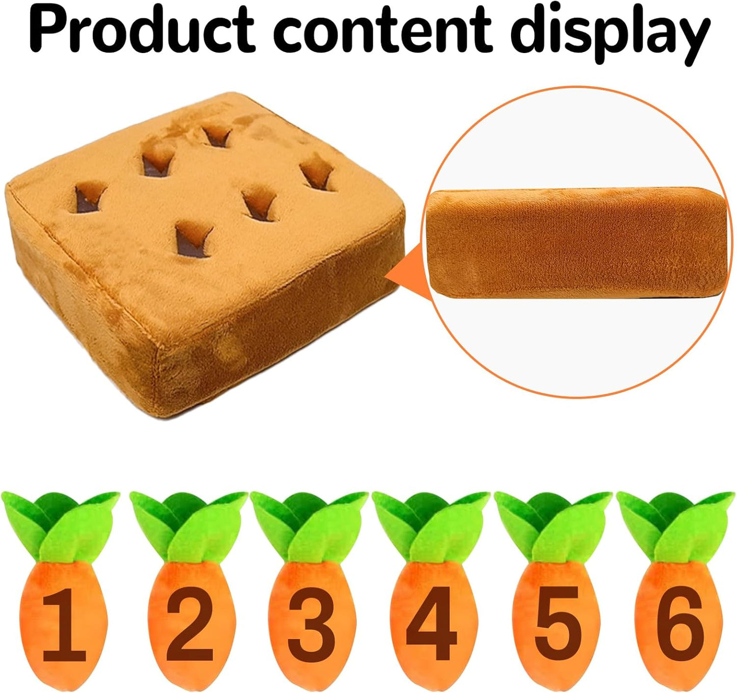 Hamiledyi Rabbit Foraging Toys Bunny Plush Puzzle Toy Carrots Snuffle Mat for Chinchilla Guinea Pig Ferret Rat Entertainment (Brown)