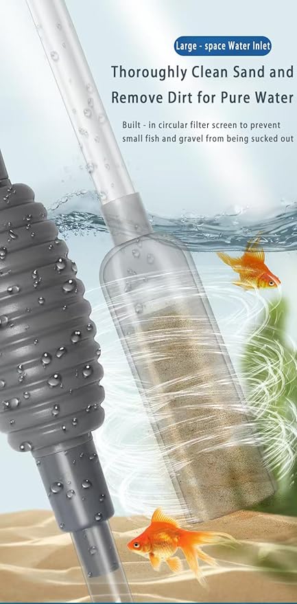 66.9IN Siphon Gravel Vacuum,Fish Tank Cleaner Aquarium Fish Tank Changing Water Cleaning Gravel and Sand Supplies & Cleaning Tools (102in)