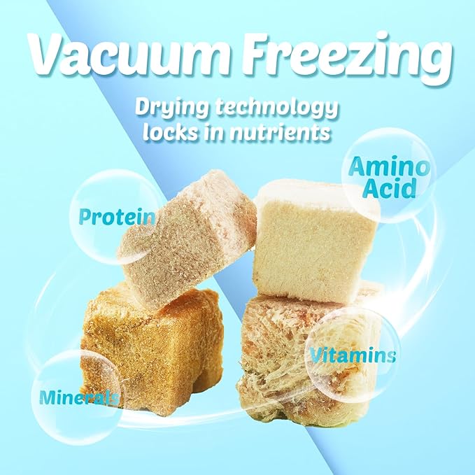 Turtle Food - 4 in 1 Natural Freeze-Dried Chicken, Duck, Salmon, Cod – Real Meat Snacks for Aquatic & Box Types, Cats & Dogs – Human-Grade Quality