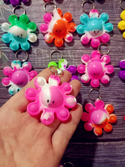 30 Packs Bulk octopus Mini Pop Keychain,Birthday Party Favors Supplies Fidget for Kids, Smmuer Student Prizes Gifts