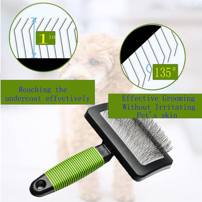 Dog Slicker Brush - Large Grooming Brushes for Dogs and Cats - Professional Groomer Supplies for Long Hair Pet - Slicker Brush For Goldendoodles-Easy To Use - Comfortable - Removes Long and Loose Hair