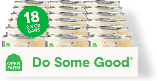 Open Farm Canned Cat Food, Pate for Complete & Balanced Nutrition, Grain Free and Legume-Free Wet Cat Food, Harvest Chicken Recipe, 2.8oz Cans (Case of 18)