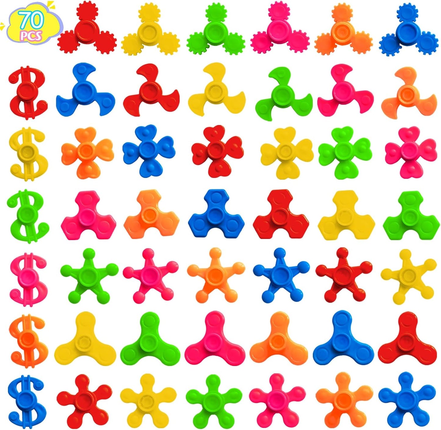 70 Pack Mini Fidget Spinner Toys,Stress Relief Sensory Toys,Birthday Gifts Party Favors for Kids Teens Adults,Christmas Goodie Bag Stuffers,Canival Treasure Box Toy for Classroom Prizes Supplies