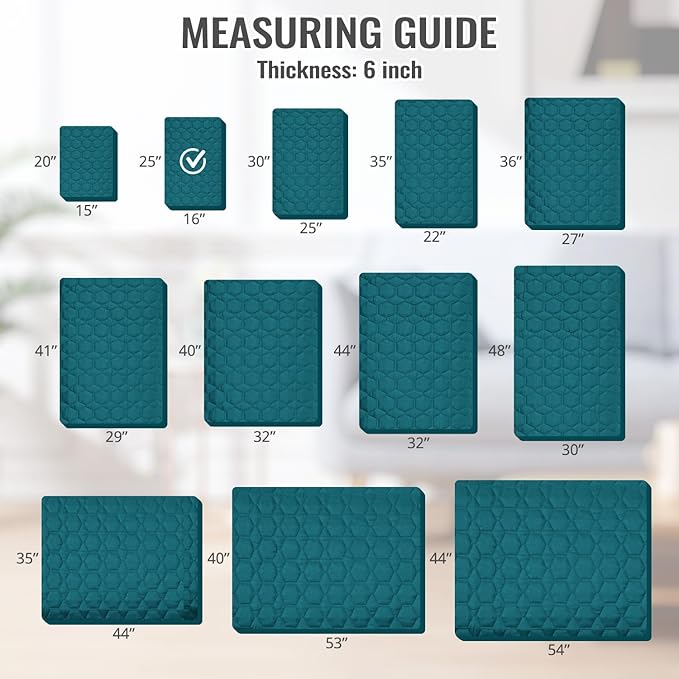 Nanbowang Waterproof Dog Bed Cover - Washable, Quilted Pet Pillow Replacement - Easy to Remove Hair - Lovely Puppy Bed for Dog/Cat 16x25x6