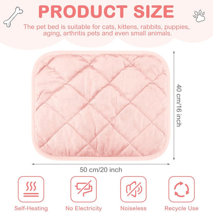 4 Pack Self Heating Cat Pad Self Warming Dog Mat Reflects Body Heat Extra Warm Thermal Pet Pad Washable Dog Cat Bed Crate Bed Mat Blanket (Pink,16 x 20 Inch)