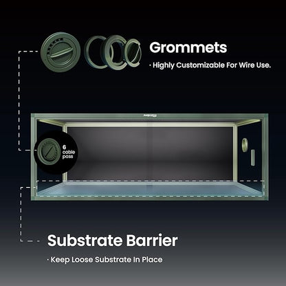 85 Gallon Reptile Tank, Front Opening Snake Tank for Easy Maintenance, Reptile Enclosure with Top Screen Ventilation 48''x24''x18''