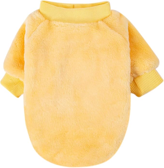 FabriCastle Dog Sweaters, 3-Pack Dog & Cat Clothes, Ultra Soft and Warm Pet Jackets for Small Dogs Boy & Girl, Winter Pet Apparel Costumes, Puppy Outfits (Beige,Light Green,Yellow, X-Small)