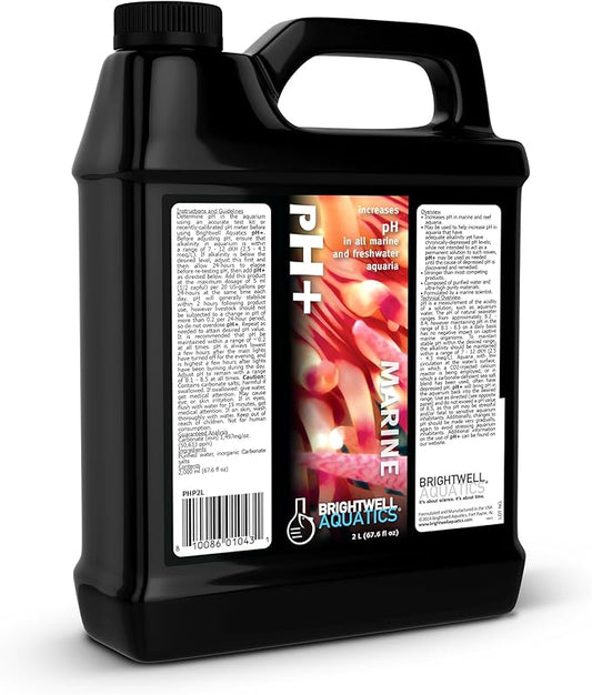 Brightwell Aquatics pH+ Alkalinity and pH Booster for Marine & Reef Aquariums Increases pH and KH Stability for Coral Growth and Enhances Carbonate Levels, 2L