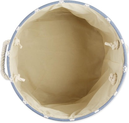 Bone Dry Pet Storage Paw and Bone, Trellis Collection, Large Round, 15x18x18, Stonewash Blue