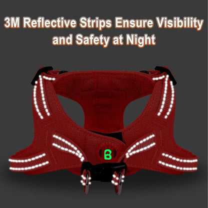 Dog Harness Step in Dog Vest Harness, Reflective Adjustable Puppy No Pull Harness Breathable Soft for Small and Medium Dogs Cats, Red, XS