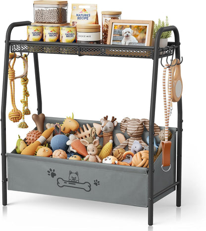 Large Dog Toy Basket, Dog Toy Bin with Storage Organizer, Trapezoid Dog Toy Box for Dog Stuff, Toy Holder Chest for Pet Dog Cat, Dog Essentials for Dog Accessories, Dog Gift Basket Living Room