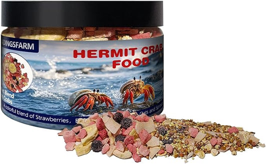 JADINGSFARM Fruity Buffet Blend Diet, 4.4 oz Food for Hermit Crabs, All Natural Hermit Crab Food, Hermit Crab Treats, High Protein & Nutrient Blend Diet of Oats, Blueberries, Strawberry, Banana, Sprouted Seeds Mix for Hermit Crabs.