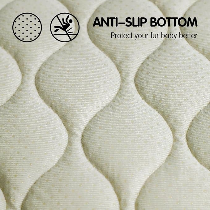 furrybaby Dog Bed Mat Flat Crate Mat with Anti-Slip Bottom Machine Washable Pet Kennel Pad for Dog Sleeping (L 42x28'', Grey Mat)