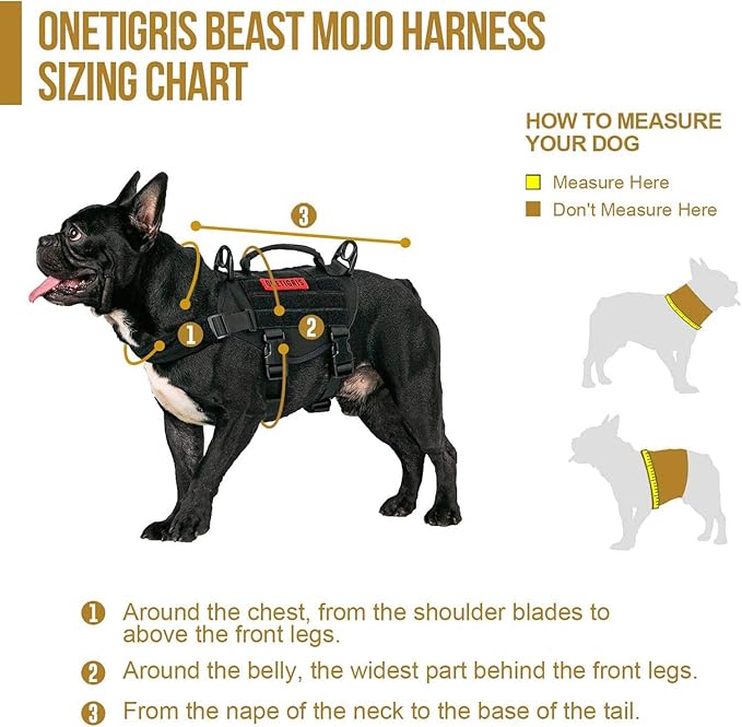 OneTigris Tactical Dog Harness,Puppy Harness with Handle, Military Vest for Small Dogs Outdoor Easy Control Training Walking