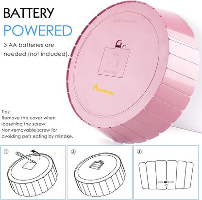 Pawaboo Interactive Toy with Running Mouse, Electronic Motion Cat Toy Automatic Teaser, Pop and Play Hide Seek Cat Toys Hunting Mouse, Pink