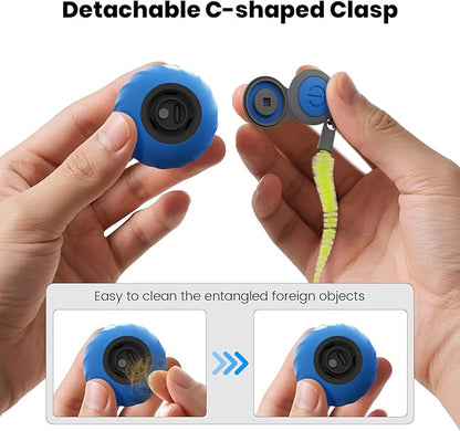 2025 New Speedy Tail Cat Toy for Bored Indoor Adult Cats, Interactive Pet Toy Ball with Tail, Smart Rolling Ball for Cats, Automatic Moving Ball Can Fast Rolling on Carpet (Blue)