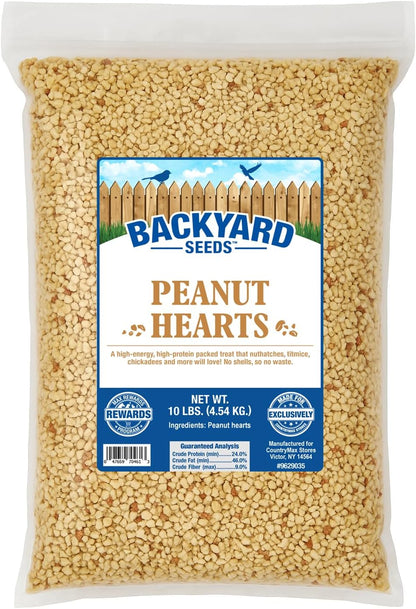 Backyard Seeds Peanut Hearts for Wild Birds 10 Pounds