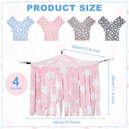 Huwena 4 Pcs Guinea Pig Hideout Pentagram Fleece Hideaway Toys Cage Accessories Small Animals Corner Triangular Hammock Hamster Ferret Playing Sleeping Bed for Hedgehog Bunny Chinchillas