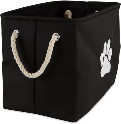 Bone Dry Pet Storage Collection Collapsible Bin, Black, Medium Rectangle