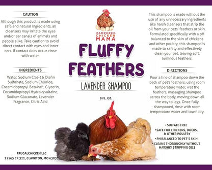 Feather Shampoo for Chickens | Bird Shampoo for Cockatiels, Cockatoo, Parrots: Poultry Conditioner & Baby Chicken Supplies, Gamefowl Supplies for Clean Feathers (Lavender)