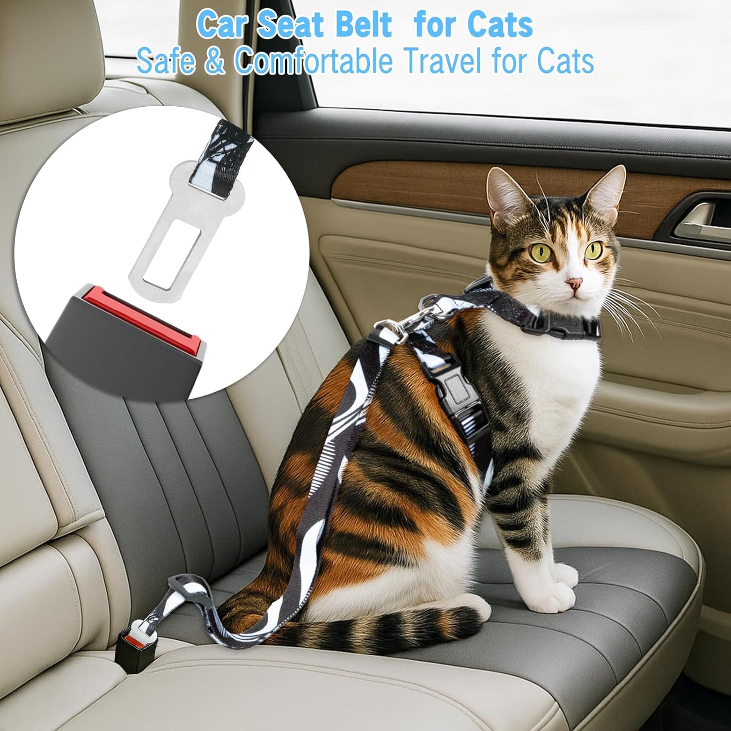 Cat Harness and Leash Set, Escape Proof Cat Harness, Comfortable Soft Lightweight Cat Leash, Use Safe and Easy, Outdoor Walking Travel Kitten Harness for Small Medium Large Cats