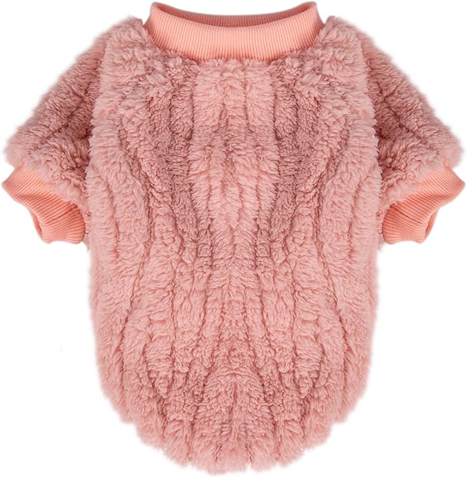 FabriCastle Dog Sweaters, 3-Pack Dog Clothes, Soft and Warm Pet Jackets for XXS XS S Dogs Girl & Cats, Winter Pet Apparel Costumes, Female Puppy Outfits (Ivory,Pink,Coral, XX-Small)