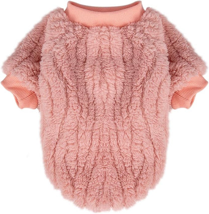 FabriCastle Dog Sweater, 3-Pack Dog Clothes, Ultra Soft and Warm Pet Jackets XXS XS for Small Dogs Girl & Cats, Winter Pet Apparel Costumes Outfits (Ivory,Pink,Coral, Small)