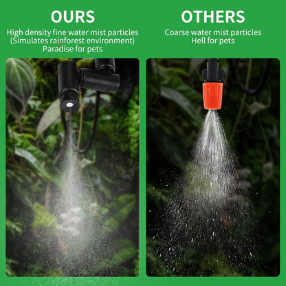 Reptile fogger Smart Spray System, Reptile Humidifiers Automatic with Timer, Reptile Mister with 360°Adjustable Misting Nozzles for Terrariums Amphibian Lizard Snake Frog Plants
