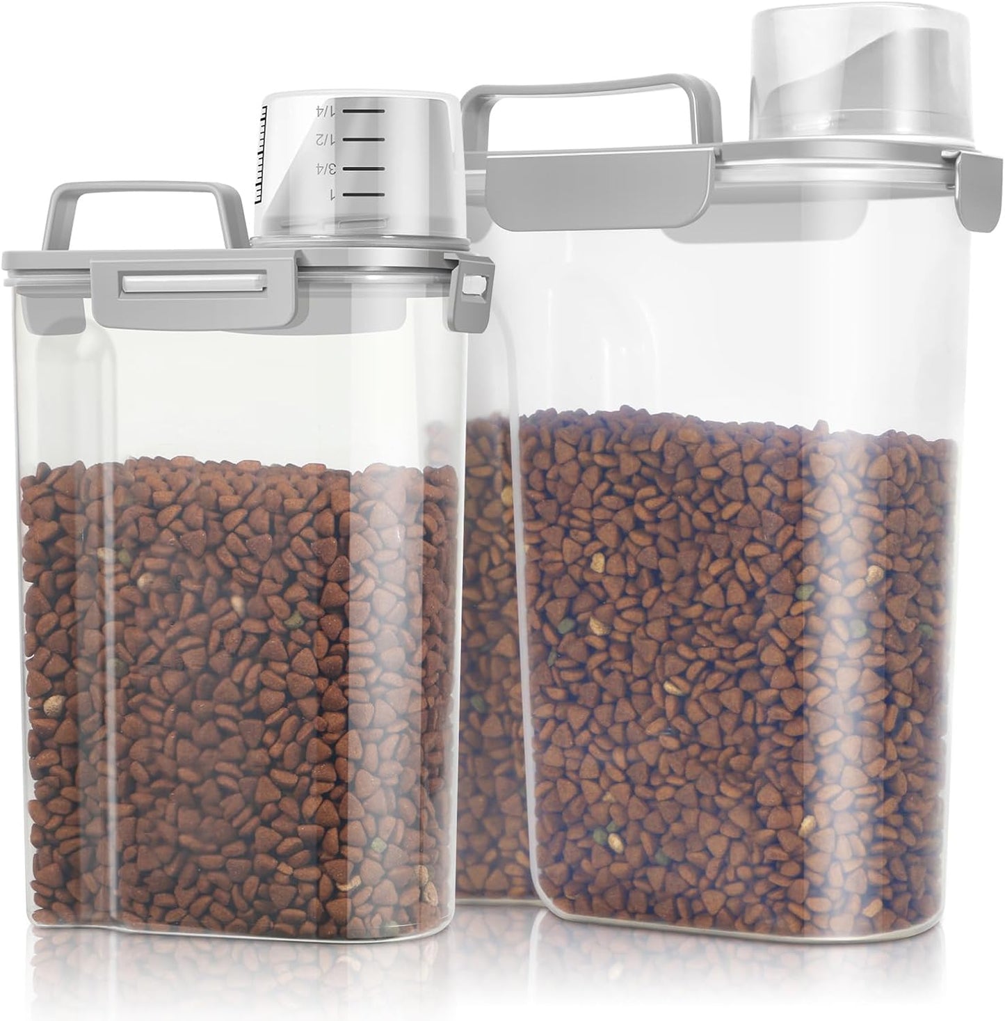 TBMax Pet Food Storage Containers 2 Pack 8-10 Lbs Airtight Dog Food Container Dispenser with Large Spout & Portable Handle, Travel Dog Treat Cat Food Storage Bin Bird Seed Container