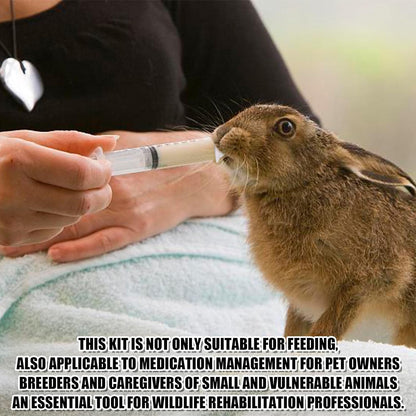 Pet Feeding Syringe with Nipple, Silicone Feeding Tools for Kitten Puppy Feeding Syringe for Newborn Cat Dog Small Animals Rabbits (10ml+12ml)