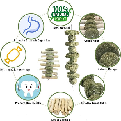 kathson Wooden Rabbit Toys Scratching Pad Bunny Chew Toys for Small Animal Rabbits Guinea Pigs Chinchilla Hamsters