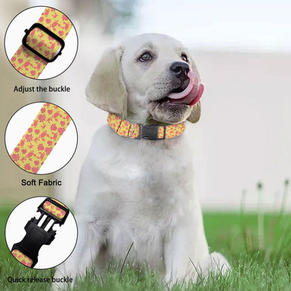 Red Crab Yellow Pet Collar Cat Dog Neck Strap Quick Release Buckle Adjustable Female Male Puppy Corgi