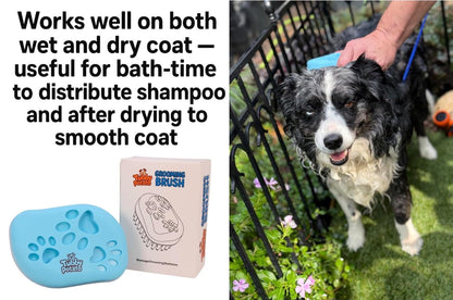 Dog/Cat Curry Brush for Grooming - Tubby Potato™ - Removable Screen, Grooming Massage Bath Brush, Soft Shampoo Scrubber, Washing Scrub Comb with Silicone Bristles for Short & Long Hair Pets