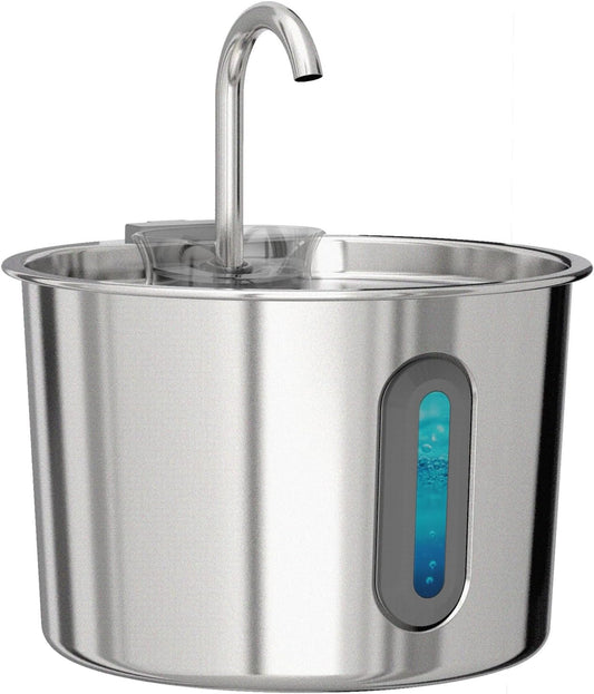 Cat Water Fountain, 74oz/2.2L Cat Fountain for Drinking - Pet Water Fountain Stainless Steel for Cats Inside - Quiet Water Bowl Dispenser - Kitty Drinking Fountains - for Pets& Small Animals