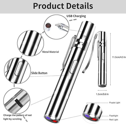 Laser Pointer Cat Toy 2 Pack – USB-Rechargeable, 5 Fun Patterns, UV & Infrared Modes, Safe Play for Cats,Interactive Multi-Use Pet Toys