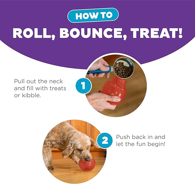 Outward Hound Lil' Snoop Interactive Treat Dispensing Dog Toy, Puzzle Ball Slow Feeder for Small to Medium Dogs, Mint-Scented for Mental Stimulation & Boredom Relief, BPA-Free, 3.9-Inch, Red