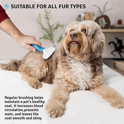 Poodle Pet Slicker Brush - For Dogs, Cats, and Rabbits - Removes Matted Fur, Knots, and Loose Hair - Suitable for Grooming Doodles and Goldendoodles with Short or Long Hair