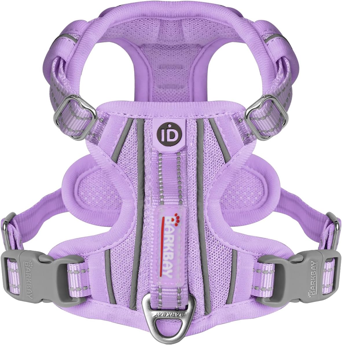 BARKBAY Dog Harness No Pull with ID Tag Pocket - Heavy Duty, Reflective, Easy Control for Large Dogs(Violet Purple,XS)
