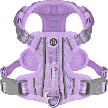 BARKBAY Dog Harness No Pull with ID Tag Pocket - Heavy Duty, Reflective, Easy Control for Large Dogs(Violet Purple,XS)