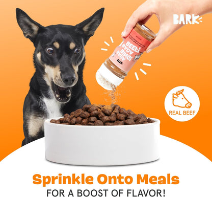 Barkbox Beef Dog Treat Topper High Protein Limited Ingredient Mixer, Rosemary Extract for Large & Small Breeds, Elevate Dog Food Dining, Shake & Pour for Dog Bowls (Pack of 3)